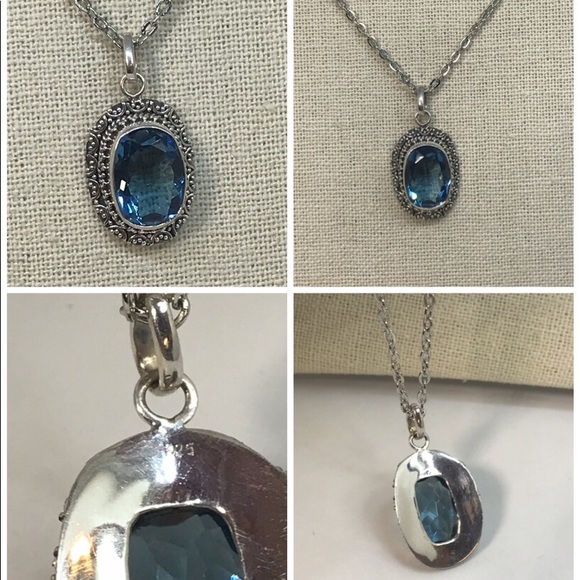 New Sterling Silver Beautiful Aqua Marine - Picture 3 of 6